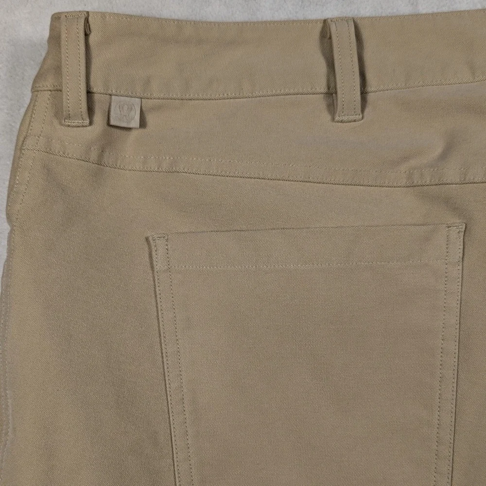 Lululemon ABC Slim-Fit 5-pocket Pant Khaki Tan Mens 44 M5ABOS